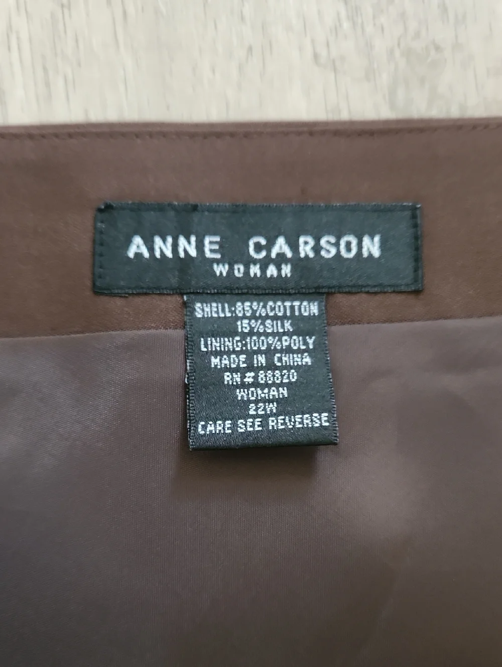 Anne Carson Brown Embroidered Floral Cotton And Silk A-Line Skirt - Picture 2 of 5